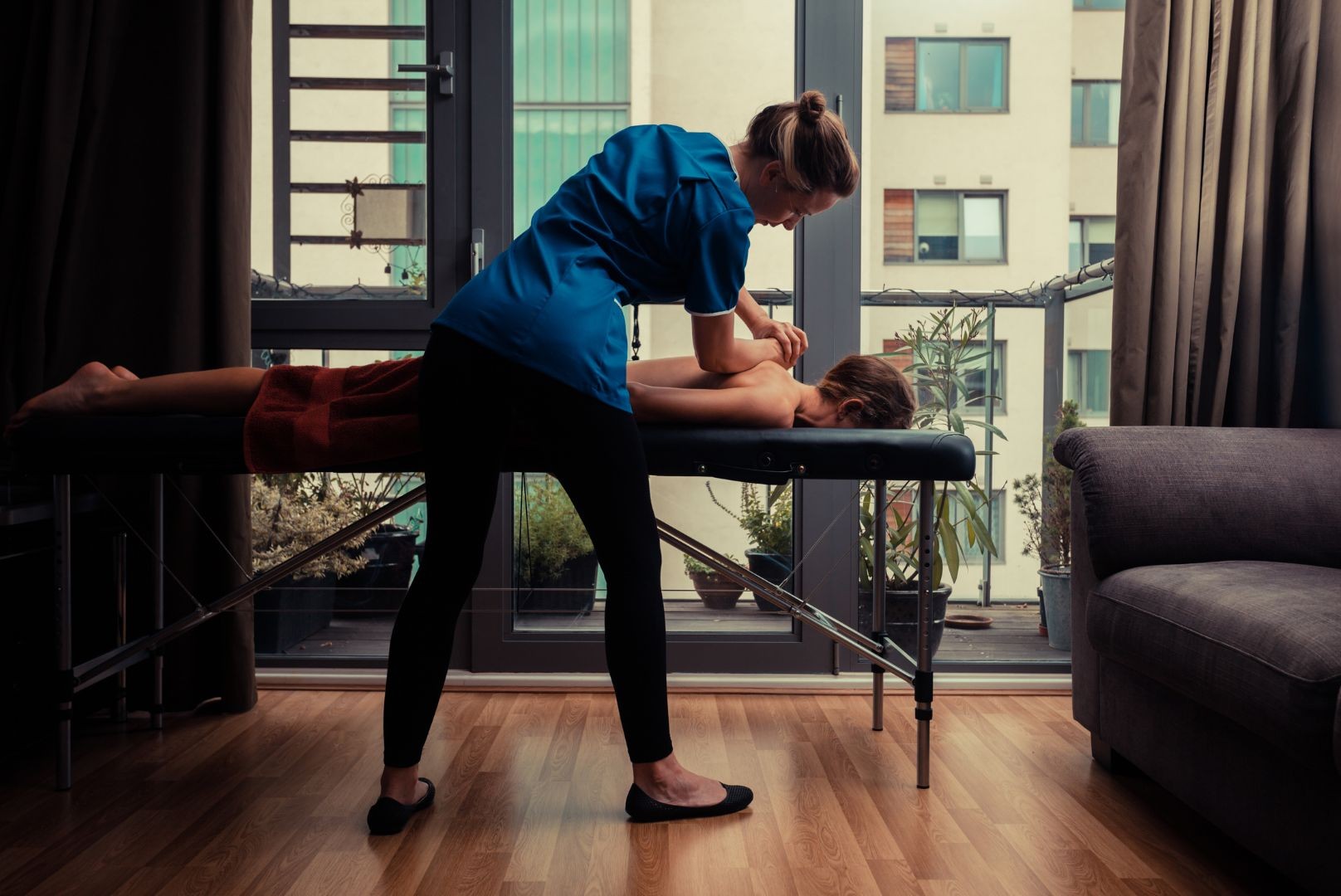 person receiving mobile massage